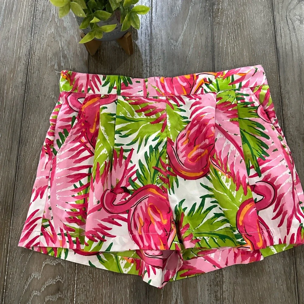 Tropical Pink and Green Women's Shorts - Picture 2 of 9